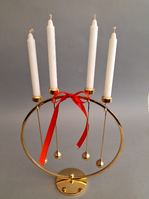 Asmussen adventstage. 24 kt. Guldbelagt.
